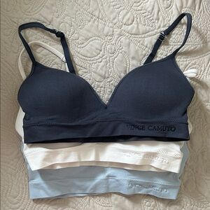 Vince Camuto Women's Bra Set - Navy, Cream & Light Blue Size S